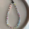 KKBEAD Estilo Japonés-Coreano Cristal de Color Importado de Alta Calidad Cadena para Teléfono Móvil Lanyard de Cuentas de Vidrio Arcoíris para Ins