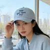 Nueva Gorra de Béisbol de Mezclilla Estilo Coreano para Mujer, Ala Ancha, Sombrero de Sol Adelgazante, Gorra con Visera Casual con Letras y Estampado de Leopardo