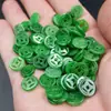Contas Soltas de Jade Atacado, Jade Verde Otimizado, Contas Soltas de Moeda de Bronze, Fatias de Moeda de Jade Esmeralda, Contas para Acessórios de Pulseira e Colar