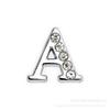 8mm cor cromada meio diamante letra diy jóias acessórios desgaste com peças de reposição acessórios liga de zinco inglês letra contas