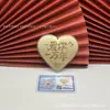 Amor no Dia dos Namorados Chinês Peça de Ouro em Forma de Coração 52mg Ouro Puro 999 Presente de Dia dos Namorados Chinês Ouro Casca d'Água Atacado