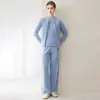 Consinee Hilo 100% Cachemira Suéter de Cachemira Casual Simple Holgado de Canalé Vintage para Mujer Prendas de Punto Básicas