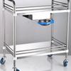 Carrito Dental de Acero Inoxidable de Dos Niveles con un Cajón, Carrito de Instrumentos, Carrito de Almacenamiento y Preparación, Carrito de Herramientas, Carrito de Herramientas Empujado Manualmente