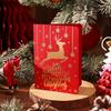 Tarjeta de felicitación navideña retro roja y verde, Tarjeta de regalo, Tarjeta de regalo para floristería, Tarjeta de regalo para repostería, Tarjeta con mensaje de bendición