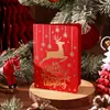 Tarjeta de felicitación navideña roja y verde con estampado en caliente Tarjeta de regalo Tarjeta de regalo para floristería Tarjeta de regalo para repostería Tarjeta con mensaje de bendición