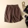 246*** Shorts de pierna ancha de algodón y lino de sobrestock de boutique, de verano, holgados, versátiles, casuales, delgados, de lino, de pierna recta, pantalones para mujer