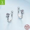Brincos de Rosa em Prata Ziyun s925 com Fecho de Pressão Design de Nicho Flor de Videira Joia para Orelha BSE716