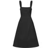 Vestido de comercio exterior Verano Color Sólido Simple Tirantes Vestido Midi Espalda Descubierta Cuello Cuadrado Sin Mangas