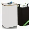 Caja de Almacenamiento de Servilletas Amazon con Tapa de Bambú, Cesta Plegable de Tela para Papel Higiénico y Artículos Varios