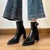 Botines de Tacón Alto con Punta Fina para Mujer, Lujo Ligero, Tacón Grueso, Suela Gruesa, Botas Adelgazantes, Superficie Suave, Versátiles, Botas Adelgazantes, Nuevas Otoño 2026