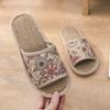 Pantuflas de lino para mujer, bonitas, antideslizantes, para interiores, para el hogar, de algodón y lino, con suela suave para parejas, para primavera y otoño.