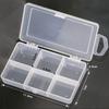 Caja de Almacenamiento de Accesorios Pequeños para Pesca Resumen Caja para Anzuelos Cubierta No Desmontable 6 Compartimentos Caja de Plástico Transparente Caja de Almacenamiento