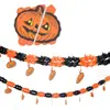 Decorações de Halloween flor fantasma festival cena layout bandeira Aranha morcego cabeça de fantasma abóbora flor de papel atacado