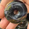 Ojo de Tigre Azul Piedra Natural Semipreciosa Hebilla de Seguridad de 40 mm Cuentas de Moneda Antigua