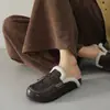 Zapatillas Birkenstock de Piel de Cabra con Lazo, Modernas y Cómodas, Invierno 2025, Tacón Bajo, Punta Redonda, Piel Genuina, Pelo Cálido, Zapatos Mula para Mujer