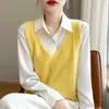 Suéter de cuello en V para mujer 2025 tejido Andy terciopelo transfronterizo chaleco pullover nuevo camisola chaleco otoño al por mayor para mujer