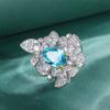 Celebridad de Internet Transmisión en Vivo Moda Lujo Ligero Anillo de Tesoro Colorido con Forma de Gota para Mujer Brillante Zirconia Cúbica Diamante Anillo Abierto Joyería al por Mayor