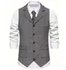 Chaleco casual de traje para hombre de comercio exterior de primavera, chaleco vintage con solapa y cadena para hombre talla europea