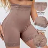 Pantalones moldeadores cross-border para realzar glúteos y control de abdomen con ribete de encaje, shorts moldeadores de cintura alta estilo europeo y americano para mujer