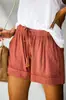Amazon Wish Shorts Casuales para Mujer Verano 2025 Nuevo Estilo Europeo Cintura Alta con Cordones Holgados Pierna Ancha