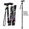 Bastón de senderismo plegable ultraligero para exteriores con diseño impreso, bastón telescópico de mango recto para ancianos, bastón para caminar y escalar para personas mayores, venta al por mayor