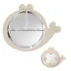 Nuevo Vajilla Desmontable para Bebés y Niños Pequeños con Ventosa, Plato para Comer Anticaídas, Plato de Cena Infantil Dividido de Silicona de Acero Inoxidable 304