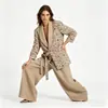 Ropa de Mujer 2026 Primavera Nuevo Estilo Commuter Moda Artesanía Pesada Traje con Lentejuelas Conjunto de Pantalones de Pierna Ancha para Damas