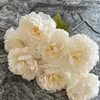 Ramo de flores de seda de peonía de 7 cabezas estilo nórdico para decoración del hogar, ramo pequeño, ramo de mano, decoración de boda, flores artificiales