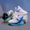 Sapatos infantis para meninos 2025 outono novo sapatos esportivos de basquete infantis sola macia versátil adolescentes moda crianças grandes tênis de corrida