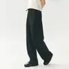 Pantalones de Punto de Lana Anchos Bai Cai Rong Otoño/Invierno 2026 para Mujer, de Cintura Alta, Corte Holgado, Caída Suave, Estilo Recto, Pantalones Largos de Cachemir