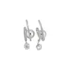 Brincos de Pérola com Pingente de Gota de Água de Cristal Estilo Coreano Moda Simples Luxo Leve Toque de Alto Padrão Acessórios de Brincos Versáteis de Nicho para Mulheres
