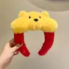Diadema de estilo coreano kawaii para niña, bonita diadema de felpa con dibujos animados para otoño e invierno, diadema para lavarse la cara a presión con el pelo de niña dulce