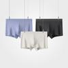 [3 pacote] roupas íntimas masculinas algodão orgânico antibacteriano cor sólida algodão virilha respirável boxers mid-cintura boxers masculinos