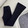 Jeans Negros Micro-Campana para Mujer, Petite, Bestseller Otoño/Invierno 2026, Adelgazantes, Pierna Recta, Elásticos, No Ceñidos, Pantalones de Campana