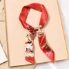 Asa de bolsa de corbata bolsa envuelta en cinta pequeña decoración de asa de bolso de seda pañuelo de seda cinta estrecha impresa de seda artificial larga