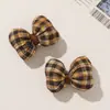 Estilo INS tela a cuadros dulce algodón acolchado tridimensional moño pinza de garra DIY accesorios para el cabello de mujer broche accesorios para la ropa suministros