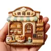 Pegatinas magnéticas 3D de resina con relieve temáticas de panadería, decoraciones para refrigerador, pequeños regalos para amigos y compañeros de clase
