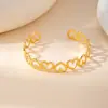 Pulsera Abierta de Acero Inoxidable con Empalme Geométrico Irregular Estilo Lava Exagerada Única Pulsera de Onda de Agua