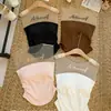 Nuevo estilo de chica caliente americana de verano, impresionante camisola transparente con retazos y estampado de letras para mujer, corte ajustado y favorecedor