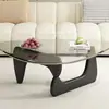 Mesa de centro multifuncional de madera maciza para sala de estar, uso doméstico, mesa de centro minimalista de vidrio transparente estilo ins moderno