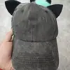 Nueva gorra de béisbol de estilo europeo y americano, linda y moderna, de marca, con orejas para mujer, de verano, con parte superior suave, ajustable, transpirable, visera de pato, con hebilla de metal, estilo hip-hop