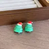 Nuevos Pendientes de Navidad 2025 Dibujos Animados Lindo Papá Noel Hombre de Jengibre Pendientes de Árbol de Navidad Pinzas para Orejas Sin Perforación