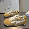Sapatos de Malha Respiráveis de Verão para Mulheres, Sapatos de Treino Alemães de Couro Genuíno com Aumento Interno de Altura, Sapatos Lace-Up de Solado Macio Forrest Gump, Sapatos Esportivos Casuais