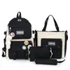 Set de Mochilas Escolares de Cuatro Piezas para Niñas, Mochilas Ligeras para Estudiantes de Primaria, Mochilas de Gran Capacidad para Estudiantes de Secundaria de Tercero a Sexto Grado