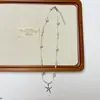 Colar com Pingente Personalizado Estilo Ins de Estrela do Mar Metálica e Concha Corrente de Clavícula com Contas da Moda Acessórios de Design de Nicho para Mulheres