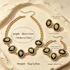 Conjunto Transfronterizo Europeo y Americano para Mujer Personalidad Diseño de Cabeza de León Esmalte Pendientes Colgantes Pulsera Versátil Nicho Collar Joyería