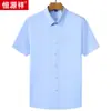 Camisa de Manga Corta de Fibra de Bambú Hengyuanxiang Bordado con Impresión de LOGOTIPO Personalizado para Hombre Verano 2023 Nueva Camisa de Negocios
