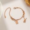 Pulsera para Mujer Acero de Titanio Chapado en Oro Rosa Estilo Coreano Pulsera de Conejito Moda Popular Personalizada Nueva Joyería Fabricante Mayorista
