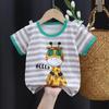Camiseta para niños Camiseta de verano de manga corta para niños Algodón puro Bebé Niño Top de dibujos animados Niña Nuevo Estilo K