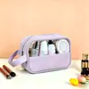 Bolsa de Cosméticos de Viaje de PVC Transparente Portátil Impermeable Neceser Cosméticos Portátil Bolsa de Almacenamiento de Gran Capacidad